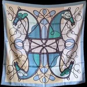 Authentic Hermès 100% silk scarf - Coup de fouet (90 cm)